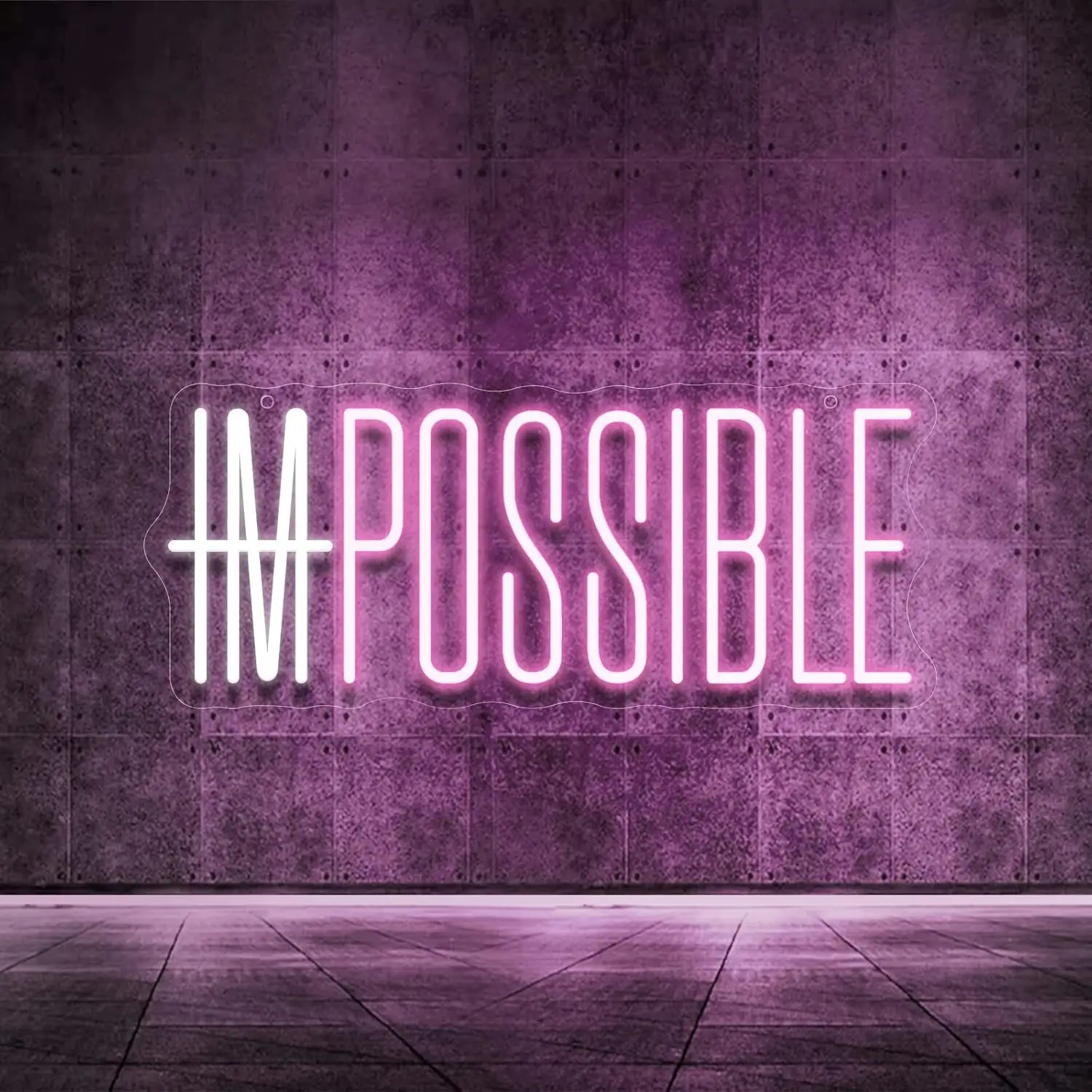 Home Gym Neon Sign - Letreiro Neon 'I'm Possible' com LED