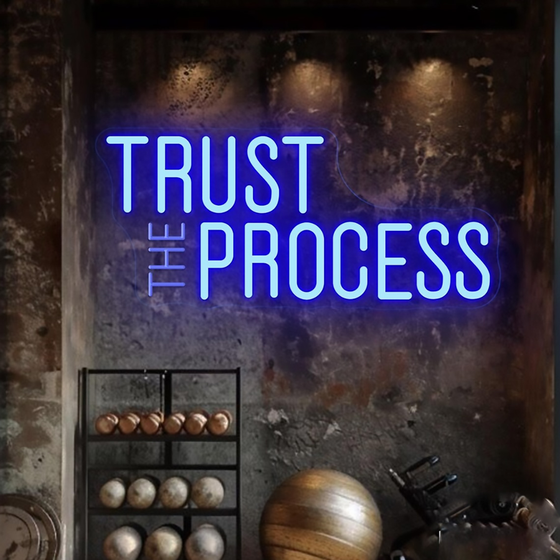 Home Gym Neon Sign - Letreiro Neon 'Confia no Processo', Letreiro