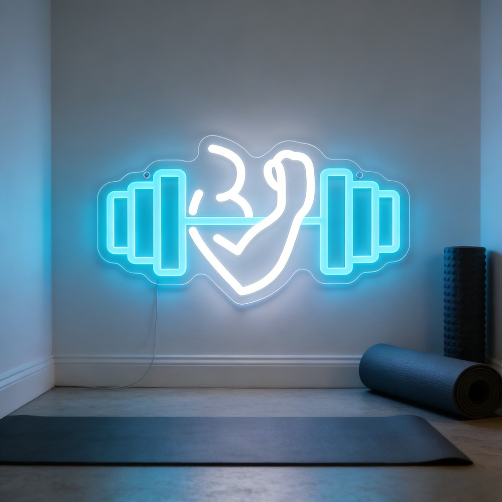 Home Gym Neon Sign - Letreiro Neon LED de Bíceps com