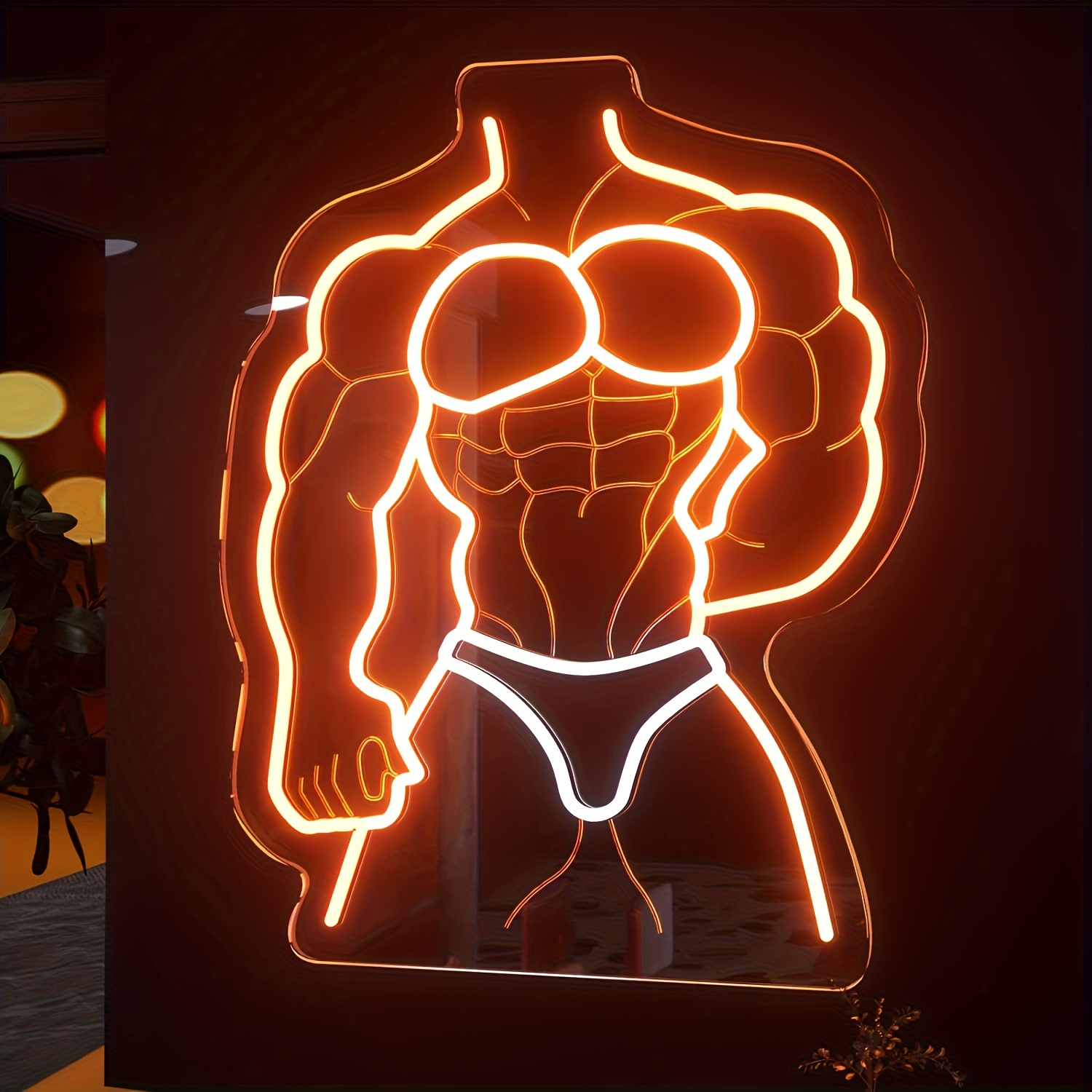 Homem muscular sinal de néon l - Home Gym Neon Sign avaliação e preço