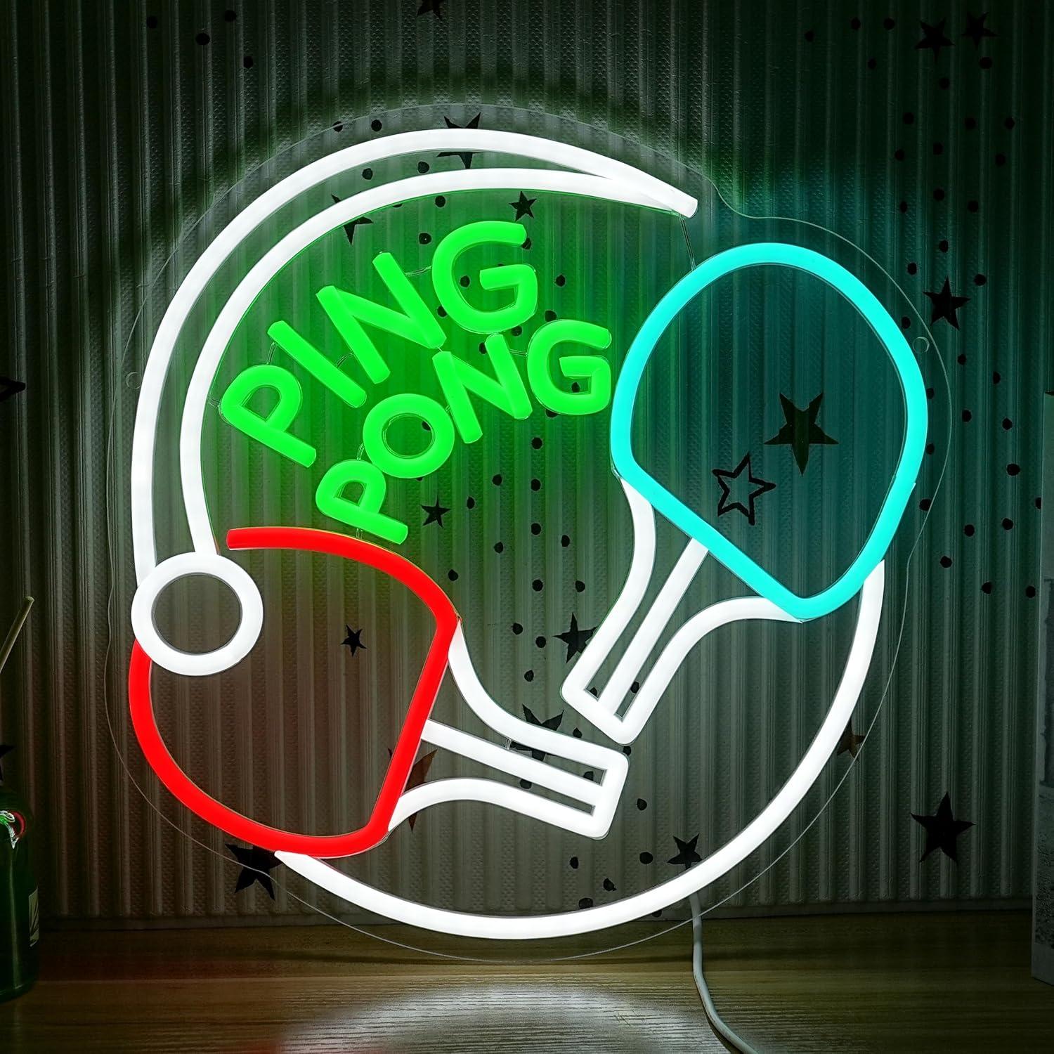 Letreiro Neon Ping Pong com Lu - Home Gym Neon Sign avaliação e preço