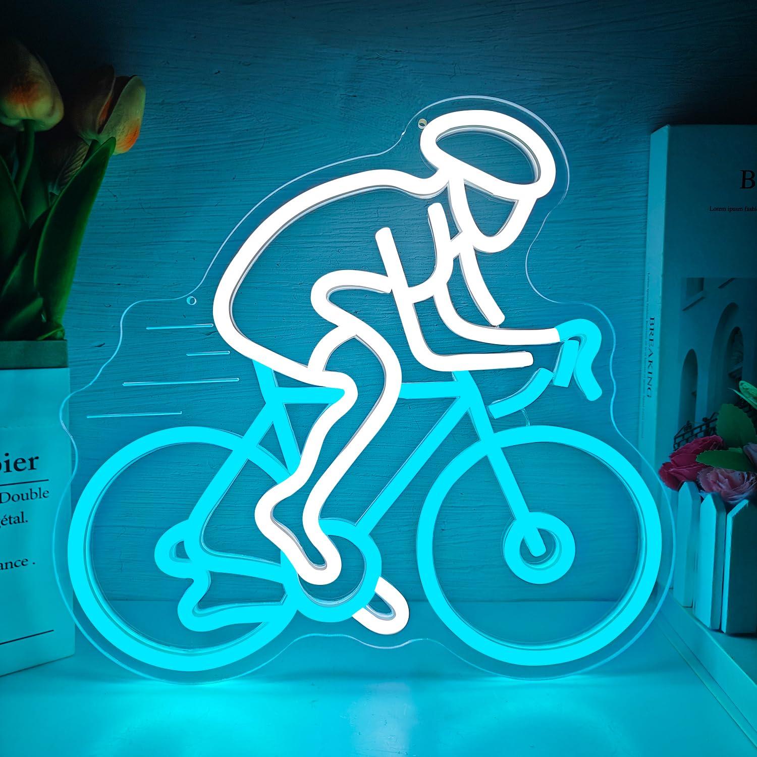 Letreiro Neon de Ciclista com  - Home Gym Neon Sign avaliação e preço